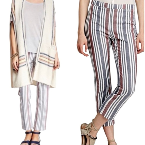 Free People Striped Mod Linen Pants - Picture 1 of 13
